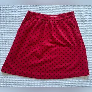 Boden Women’s Red A-Line Skirt with Velvet Polka Dots: 6R